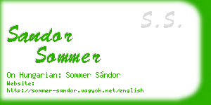 sandor sommer business card