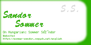 sandor sommer business card